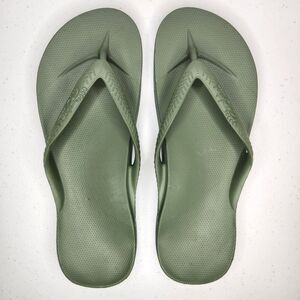 Archie's Arch Support Flip Flops, Green Women's 12 or Men's 11
